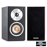 auna - Linie 501 BS-BK, Regallautsprecher, Lautsprecher-Boxen, HiFi-Boxen,...