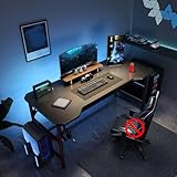 RVGVPMAMTZ Computertisch, Gaming-Schreibtisch mit Hängeregal, Oberfläche...