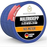 MEISTERWERK Malerkrepp für Malerarbeiten (OHNE RÜCKSTÄNDE) - 165 Meter...