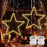 GlobaLink 2 Stück LED Weihnachtsstern Beleuchtung, faltbar XXL 50cm...