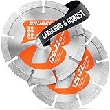 BAUBECK Diamanttrennscheiben Set 2x 125mm für Stein, Beton, Granit,...