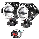 POCKETMAN 2x Motorrad Scheinwerfer mit Angel Eyes Lichter U7 DRL...