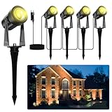 LONIUTO Gartenbeleuchtung mit Strom 14M, 3W*4 Stück Außenbeleuchtung...