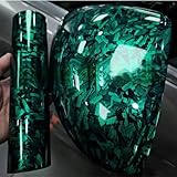 ASENDIWAY Grüne geschmiedete Karbonfaser-Vinylfolie, Hochglanz-Autofolie,...