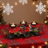 Kerzenhalter Adventskranz 40CM Adventskranz Teelichthalter mit 3...