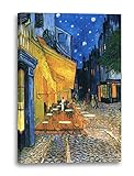 Hochwertiges Leinwandbild (60x80cm): Vincent van Gogh - Nachtcafé/Nachts...