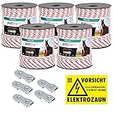 VOSS.farming 1000m Weidezaunseil 6mm Elektrozaunseil 6X 0,25 HPC-Leiter -...