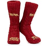 Harry Potter Socken Damen mit Kuschel Fleece und rutschfesten ABS Stopper...