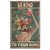 BelleVive 'Be Kind to Your Mind Vintage-Bildposter, Hippie-Boho-Wandkunst,...