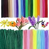 CBRVTY Set mit 300 Pfeifenreiniger Blumen 28 Farben, 100 Stück 20...