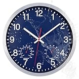 ACCSHINE Outdoor Wasserdicht Wanduhr Mit Thermometer und Hygrometer Anzeige...