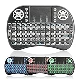 APKLVSR Mini Tastatur mit Touchpad, Mini Wireless Tastatur RGB-LED...