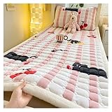 Warme Winter-Matratzenauflage aus Milchsamt, dicke Bettunterlage für...