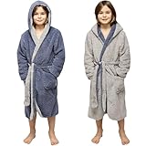 CalmyLIFE Bademantel Kinder Mädchen Jungen - mit Wendefunktion und Kapuze...