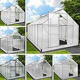BRAST Gewächshaus Aluminium mit Fundament | 42 Modelle | 130x190x195cm -...