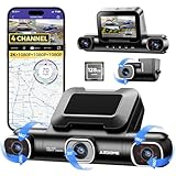 AZDOME 4 Kanal 4K Dashcam Auto 360 Grad mit 128GB eMMC，2.5K+1K+1K+1K...