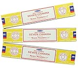Satya Räucherstäbchen mit sieben Chakra-Räucherstäbchen, 15 g, mit...