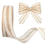 Vintage Juteband, 2.5cm × 10m Dekoband Jute Geschenkband Natürliche...