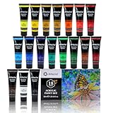 Artecho Acrylfarben Set 18 x 36 ml, Acrylic Paint Set, Wasserfest und...