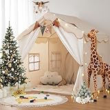 besrey 2 IN 1 Kinderzelt, Kinder Spielhaus Indoor mit Matte und Lichtern,...