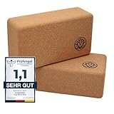 Yoga Block 2er Set VonBueren | Yoga Blöcke aus Kork | 22 x 12 x 7,5 cm je...