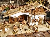 Unbekannt Großes Krippenset Holzhaus 80cm + Haus 27cm + Krippen Zubehör...