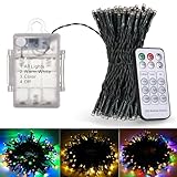 BOWKA 150er Led Lichterkette Warmweiß&Bunt&RGB Batteriebetrieben 9 Modi...