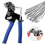200 Stück Edelstahl Kabelbinder und Metallbinderpistole, Kabelbinderzange,...