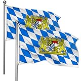 2 Stück Bayern Flagge, 90 x 150 cm Bayerische Fahne, Deutschland...