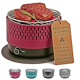 SOUK ONE Tischgrill mit Aktivbelüftung, Holzkohlegrill Grill mit Lüfter,...
