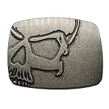 Xwest Vintage Skull Belt Buckle Cowboy Buckles Gürtelschnallen