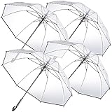 Carlo Milano Schirm: 4er-Set transparente Stock-Regenschirme, Stahl &...
