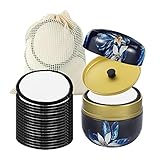 16 Stück waschbare Make-up Pads mit Wäschebeutel und Fashion Metal Box,...