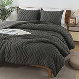 Andency Dunkelgraues, übergroßes Super-King-Size-Bettdecken-Set 120 x 120...