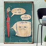 CHAOJIART Lustiges Poster mit Toilettenpapier und Zahnbürste, „I Hate My...