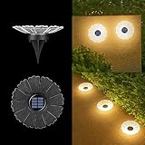 KZT Solar Bodenleuchten Aussen 12 LEDs Solarleuchten für Garten IP65...