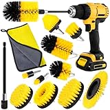 AOUVT Bürstenaufsatz Bohrmaschine Set, 12 Pcs Bohrbürsten, Akkuschrauber...