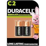 Duracell Akku C, wiederaufladbare Batterien C, 2 Stück, langanhaltende...