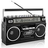 Retro-Classic-Portable-Boombox im 80er-Jahre-Stil mit Kassettenrecorder,...