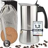 Milu Espressokocher Induktion geeignet | 2, 4, 6, 9 Tassen | Edelstahl...