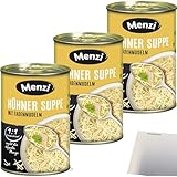 Menzi Hühnersuppe mit Fadennudeln 3er Pack (3x400ml Dose) + usy Block