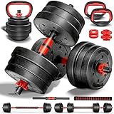 RE:SPORT 2 in 1 Hanteln Set mit Kettlebell 20kg | Hantelset verstellbar |...