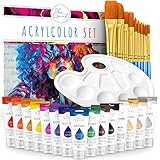 Amandi Van Gaunet Acrylfarben Set – 16 Acryl Farben mit 75ml Pigment & 10...