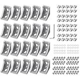 20x EYPINS Befestigungsmaterial Winkel, Aluprofil 20x20 Nut 6 Aluminium...