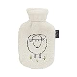 Fashy Wärmflasche für Kinder mit flauschigem Bezug, mit Schaf, 0,8L,...