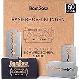 Bambaw – 60 scharfe Rasierklingen für Rasierhobel, aus schwedischem...