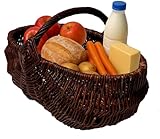 WIKLER Weidenkorb aus ungeschälter Weide handgeflochten mit Herzgriff –...