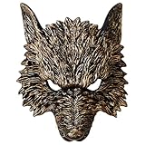 OIDEA Herren Steampunk Wolf Maske: Punk Braun Wolskopf Maske Cosplay...