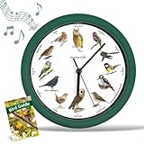 Wanduhr mit Vogelstimmen STARLYF Birdsong Clock, Wanduhr mit echten...