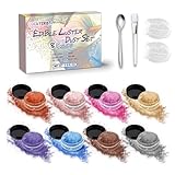 COLAYERIST Essbarer Glitzer für Getränke 8 Farben, Glitzerpulver für...